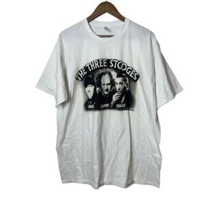The Three Stooges T-Shirt Moe Larry Curly Comedy Movie White 2XL